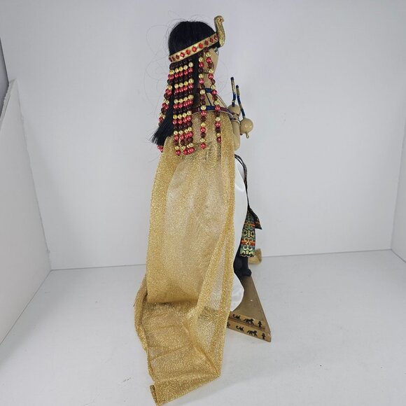 Egyptian Queen Nutcracker Figurine 2005 Nutcracker Village 14" W/ Cat - Picture 2 of 8